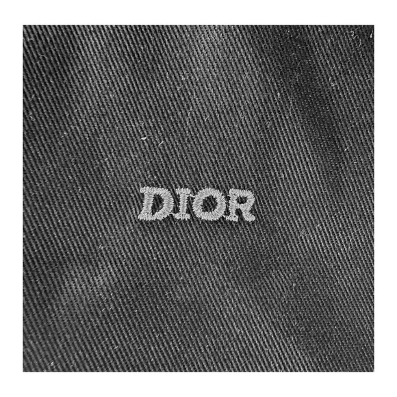 CHRISTIAN DIOR Monogram Embroidered Bucket Hat ONE SIZE Textured Black & Gray - Picture 9 of 9